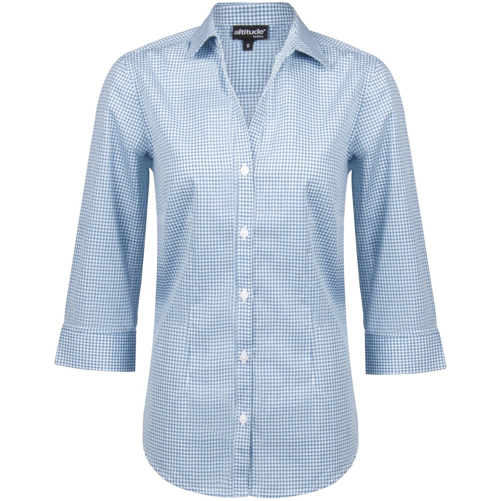 Ladies ¾ Sleeve Edinburgh Shirt - Blue