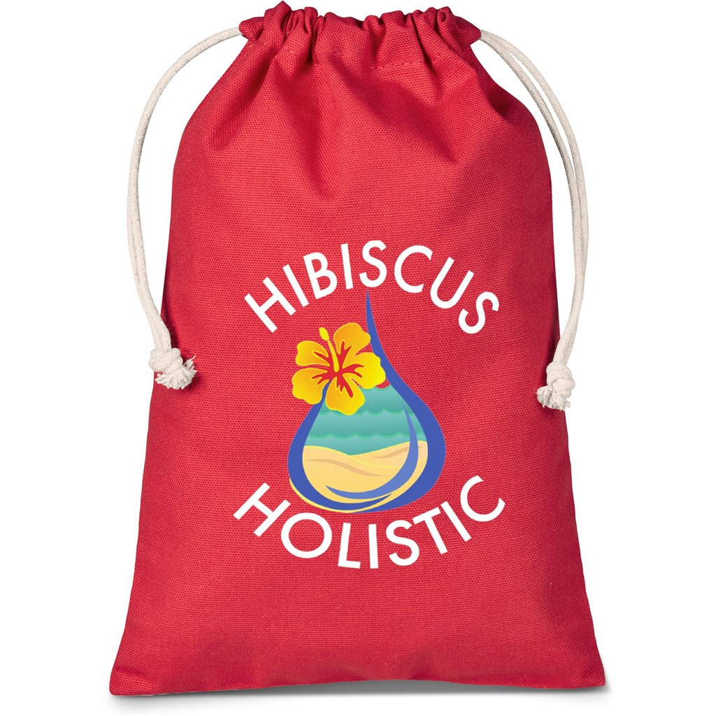 Allsorts Midi Cotton Drawstring Pouch - Red