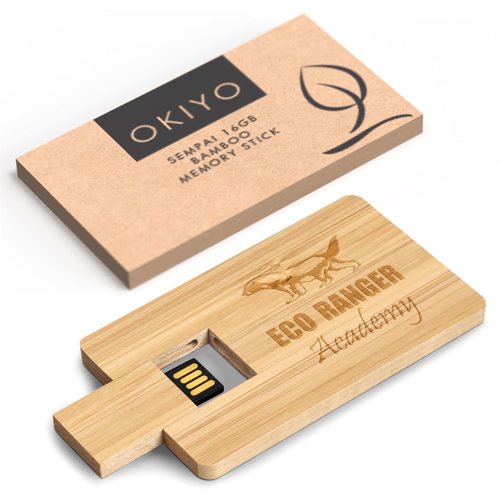Okiyo Sempai Bamboo Flash Drive - 16GB