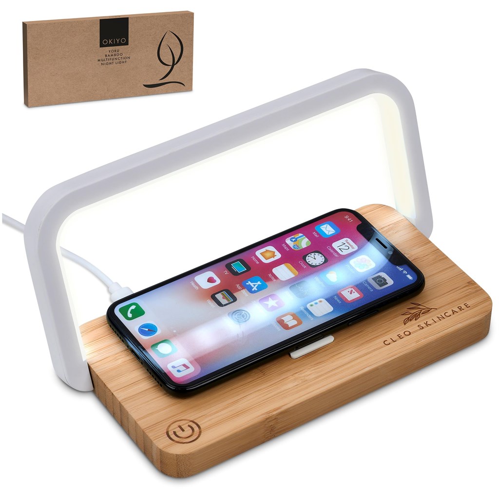 Okiyo Yoru Bamboo Wireless Charger & Night Light