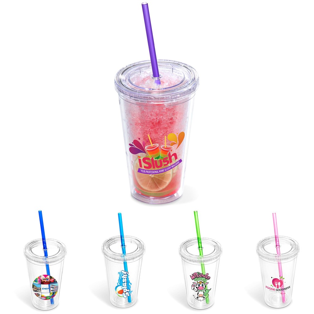 Malibu Double-Wall Frosted Straw Tumbler